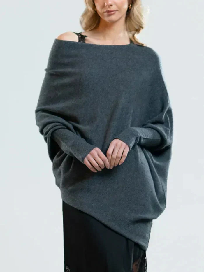 Asira - Asymmetrischer Strickpullover mit Drapierung