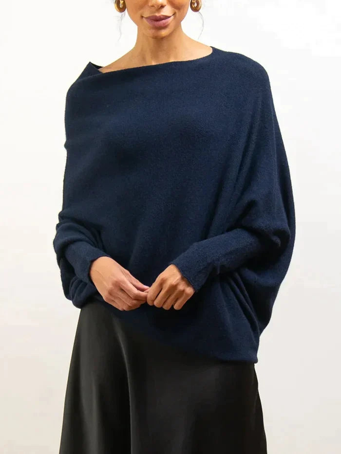 Asira - Asymmetrischer Strickpullover mit Drapierung